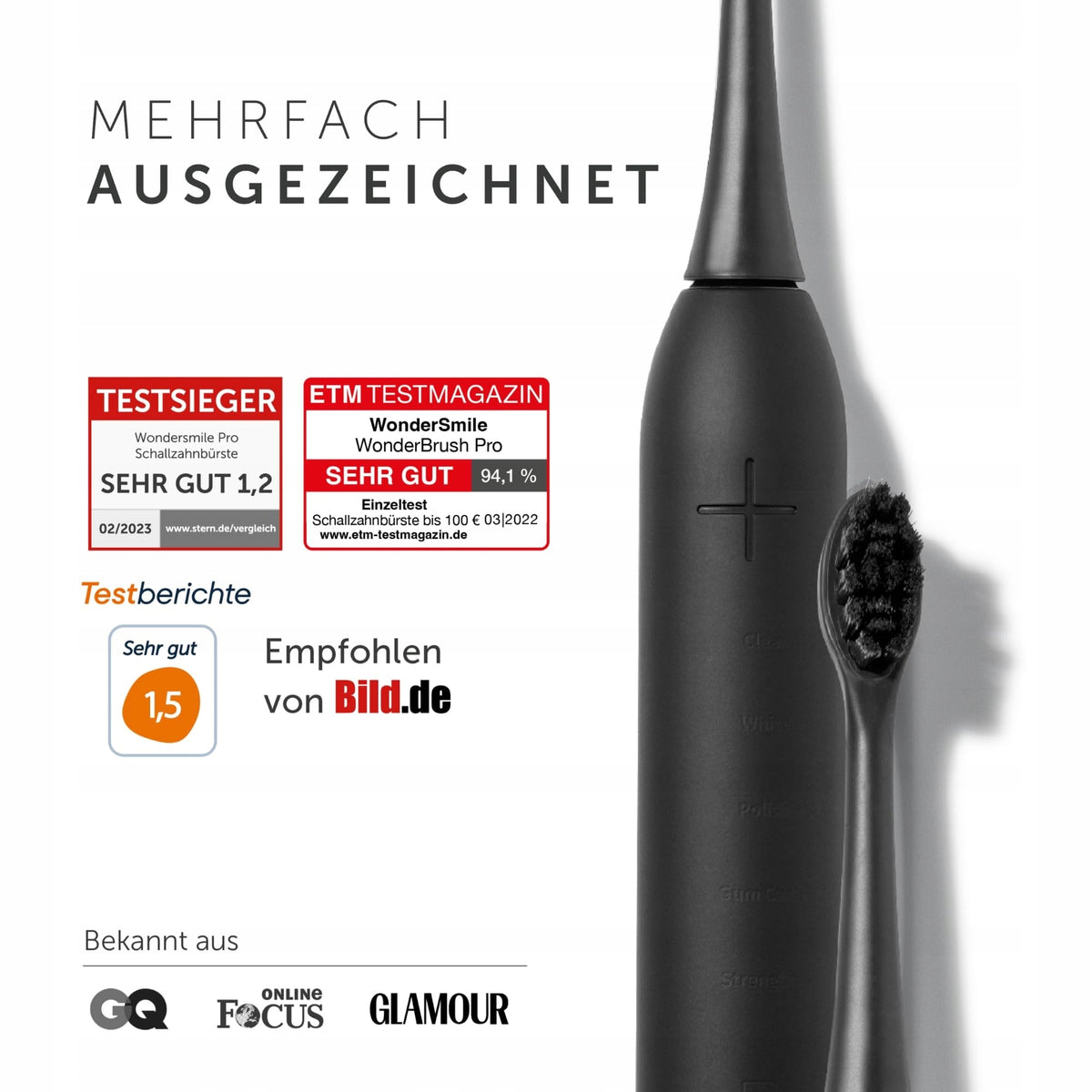 WONDERSMILE Sonic Toothbrush PRO 4 Programs Black Electric Manufacturer code WS-001