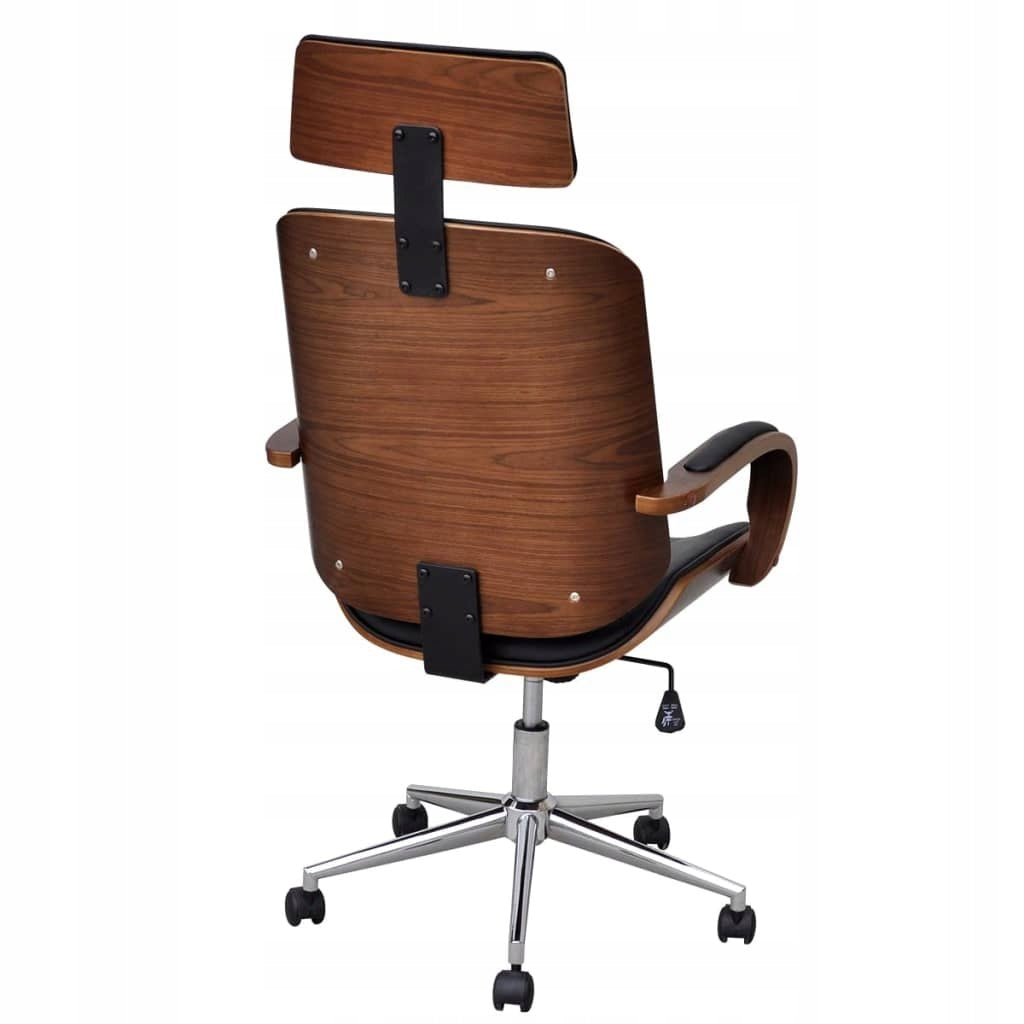 WOOD AND FAUX LEATHER SWIVEL OFFICE CHAIR Brand VidaXL
