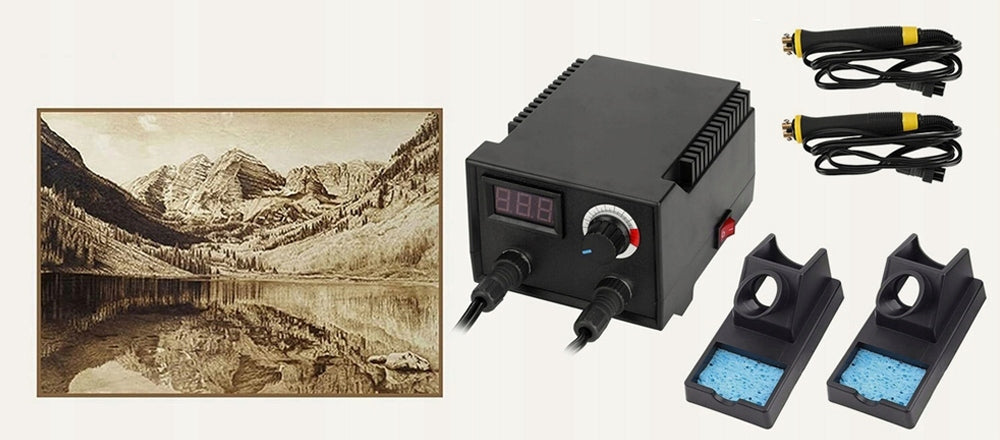WOOD BURNER PYROGRAPH PROFESSIONAL SET 100W FOR LEATHER AND PAPER Kind heater (resistance)