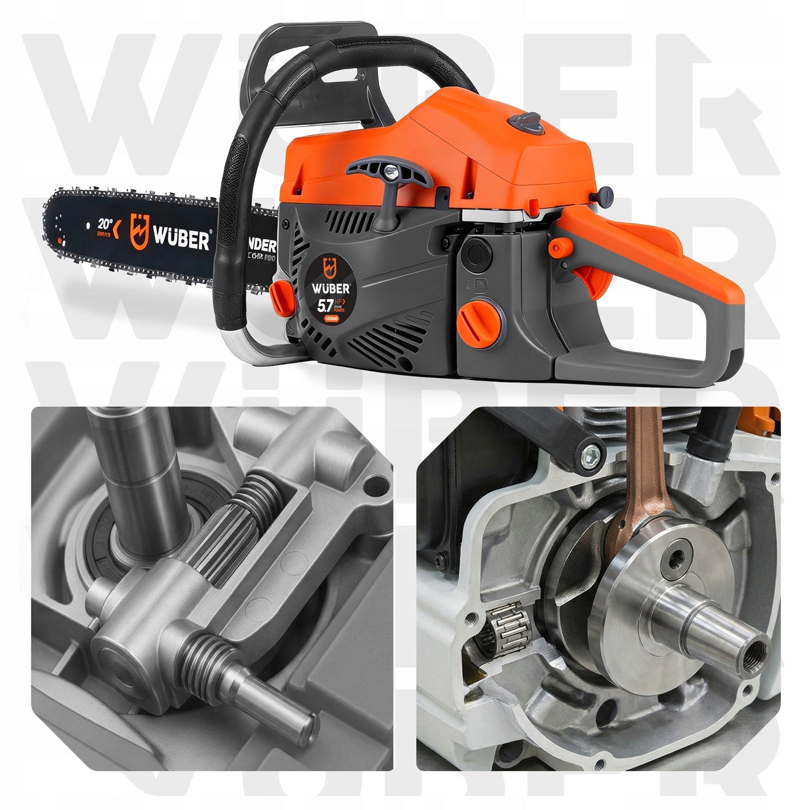 WOOD CHAINSAW 5,7KM +2 LEADS + OIL +2x CHAIN. Power supply combustion