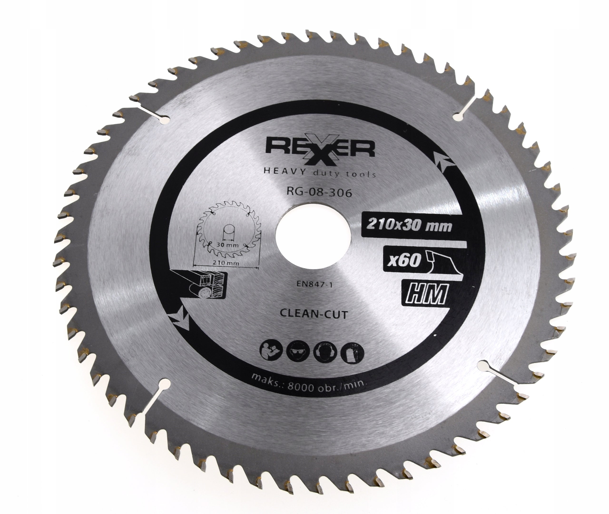 WOOD CUTTING DISC 210X30 mm 60 TEETH HM Brand Rexxer