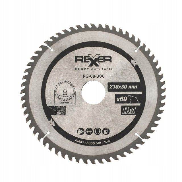 WOOD CUTTING DISC 210X30 mm 60 TEETH HM