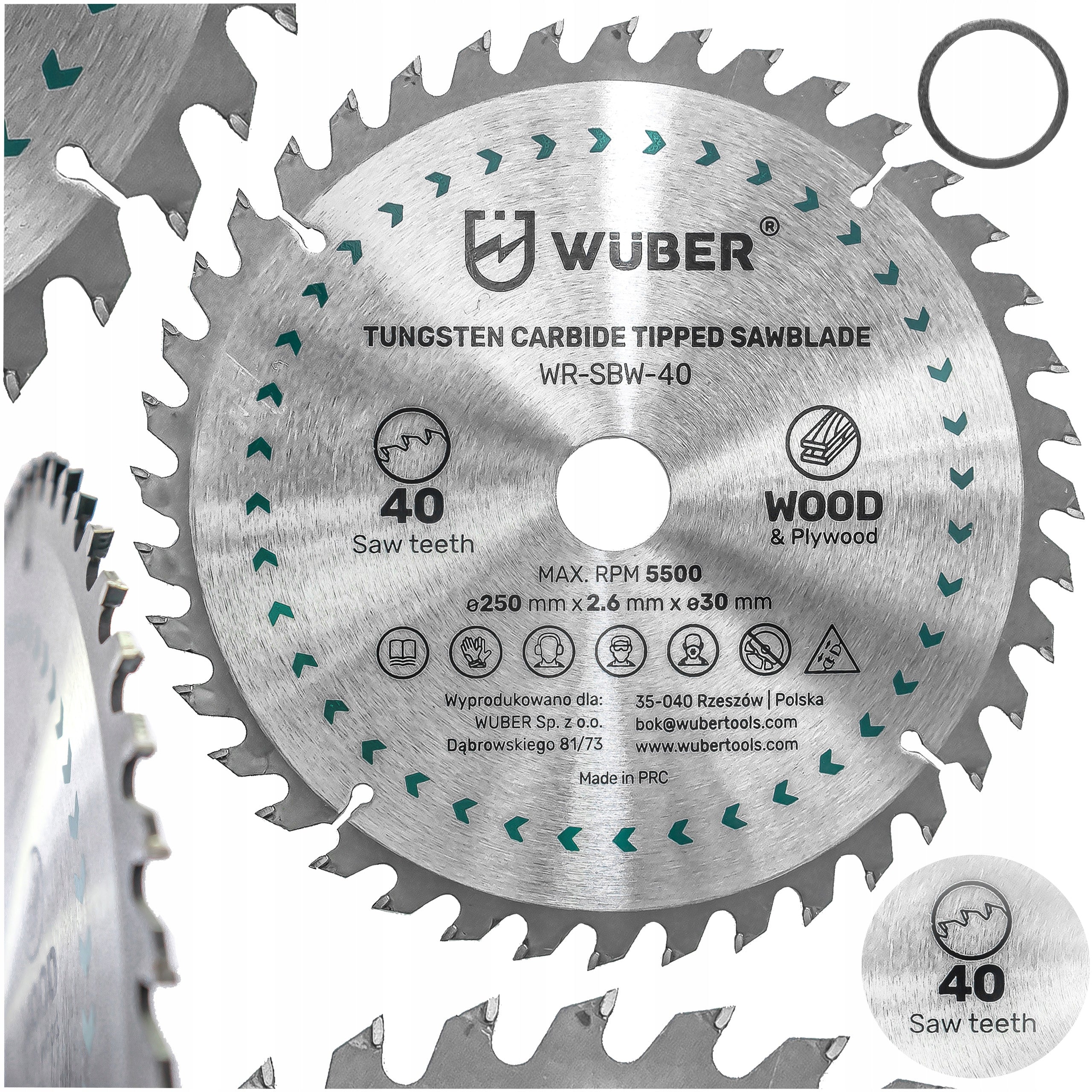 WOOD CUTTING DISC CIRCULAR SAW 250x30 MM 40T FOR COUNTRY