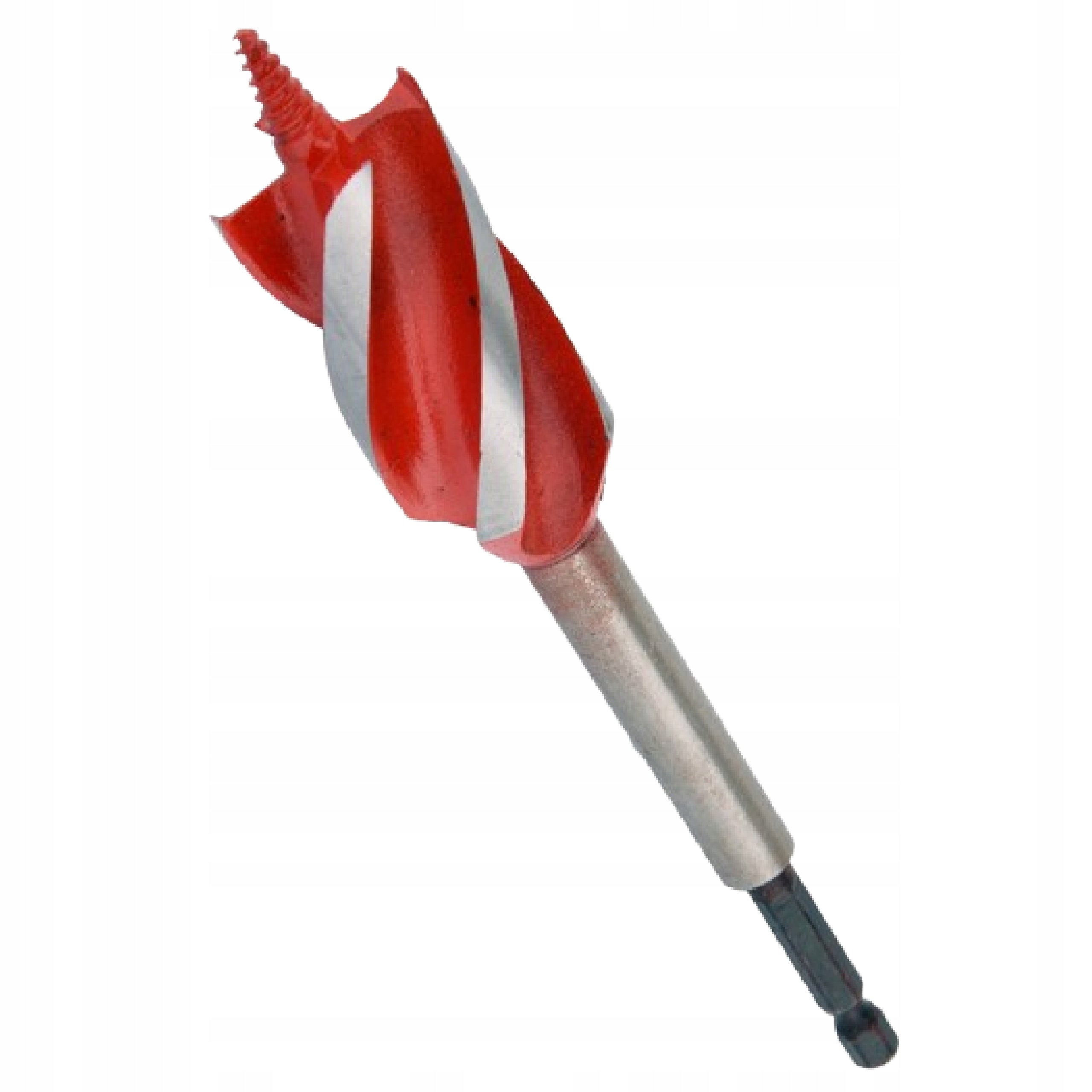 WOOD DRILL BIT 4-FLUTE DRILL BIT DRILLED INTO TREE 28MM 1/4" HEX Packaging status original