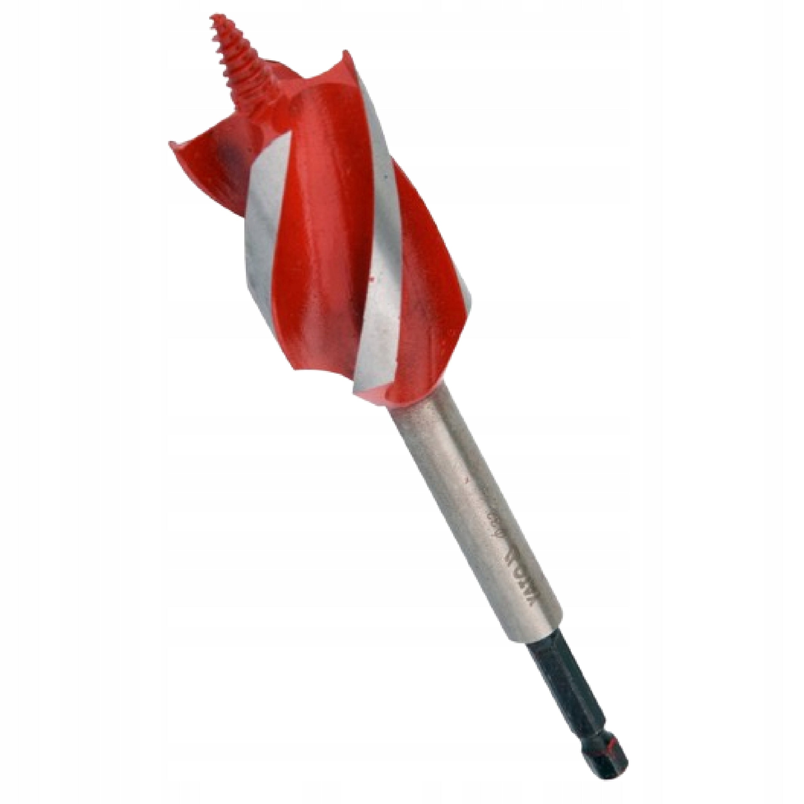 WOOD DRILL BIT 4-FLUTE DRILL BIT DRILLED INTO TREE 32MM 1/4" HEX Packaging status original