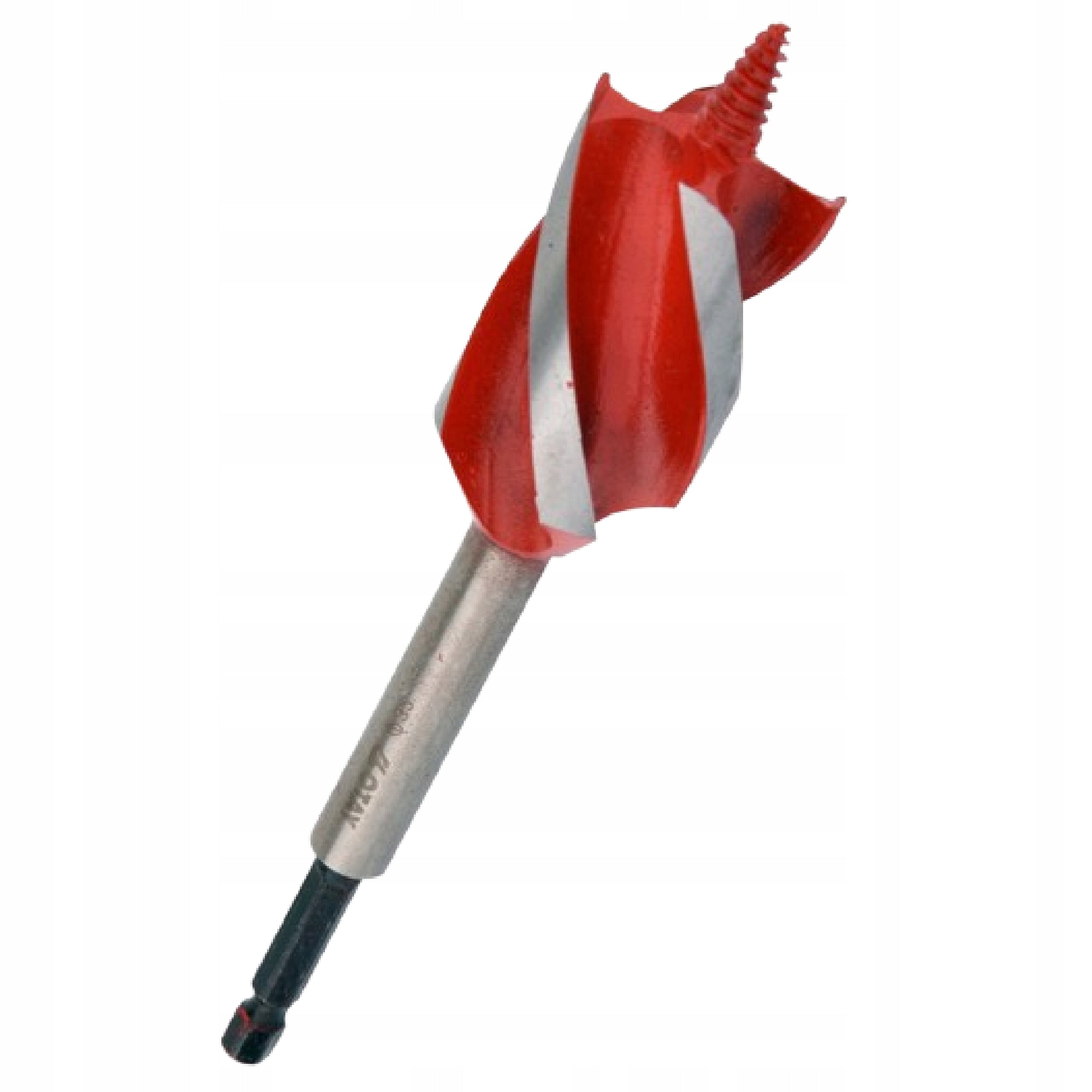 WOOD DRILL BIT 4-FLUTE DRILL BIT DRILLED INTO TREE 32MM 1/4" HEX