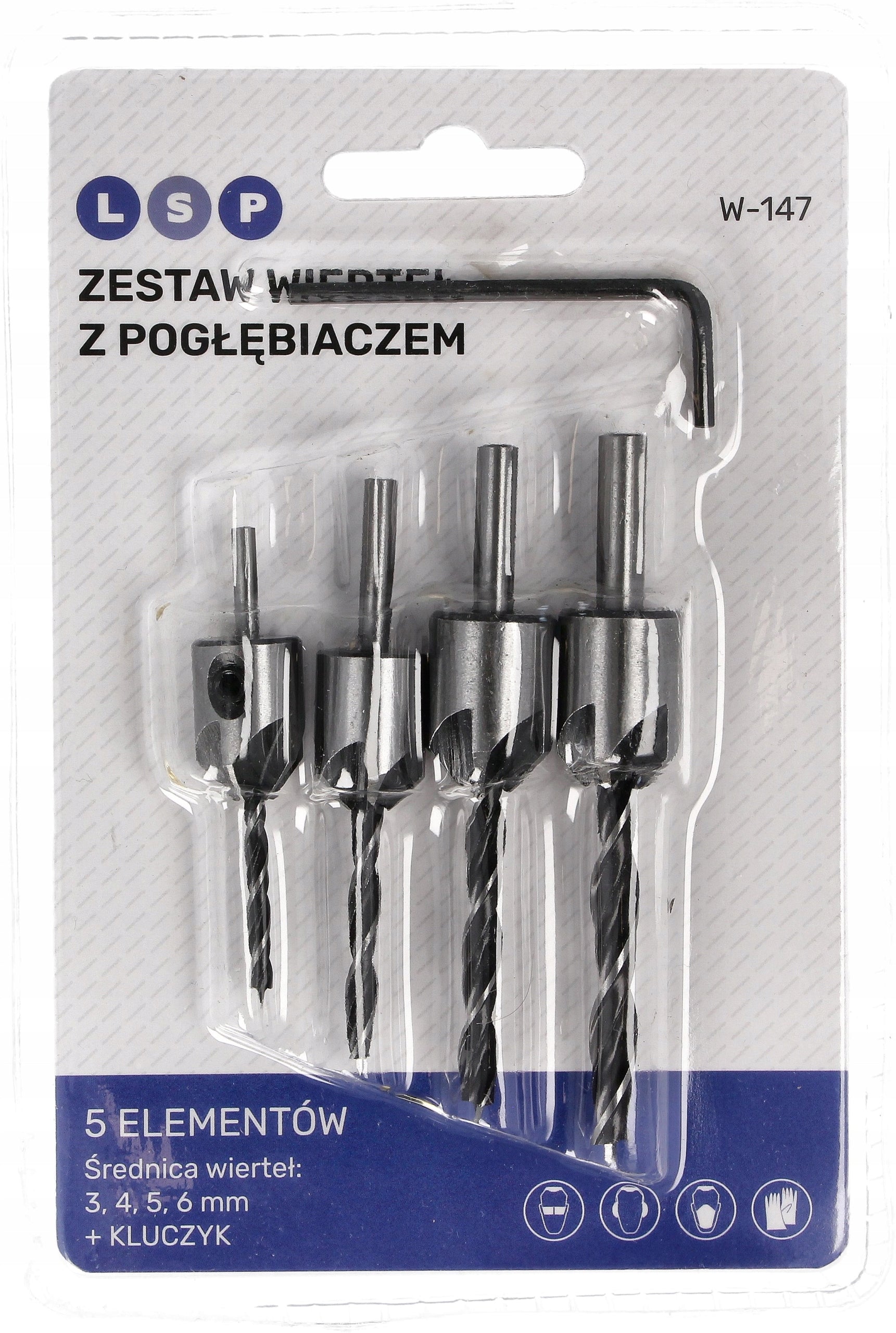 WOOD DRILL WITH DREDGE DRILL BIT SET WITH CHAMFERER Manufacturer code W-147