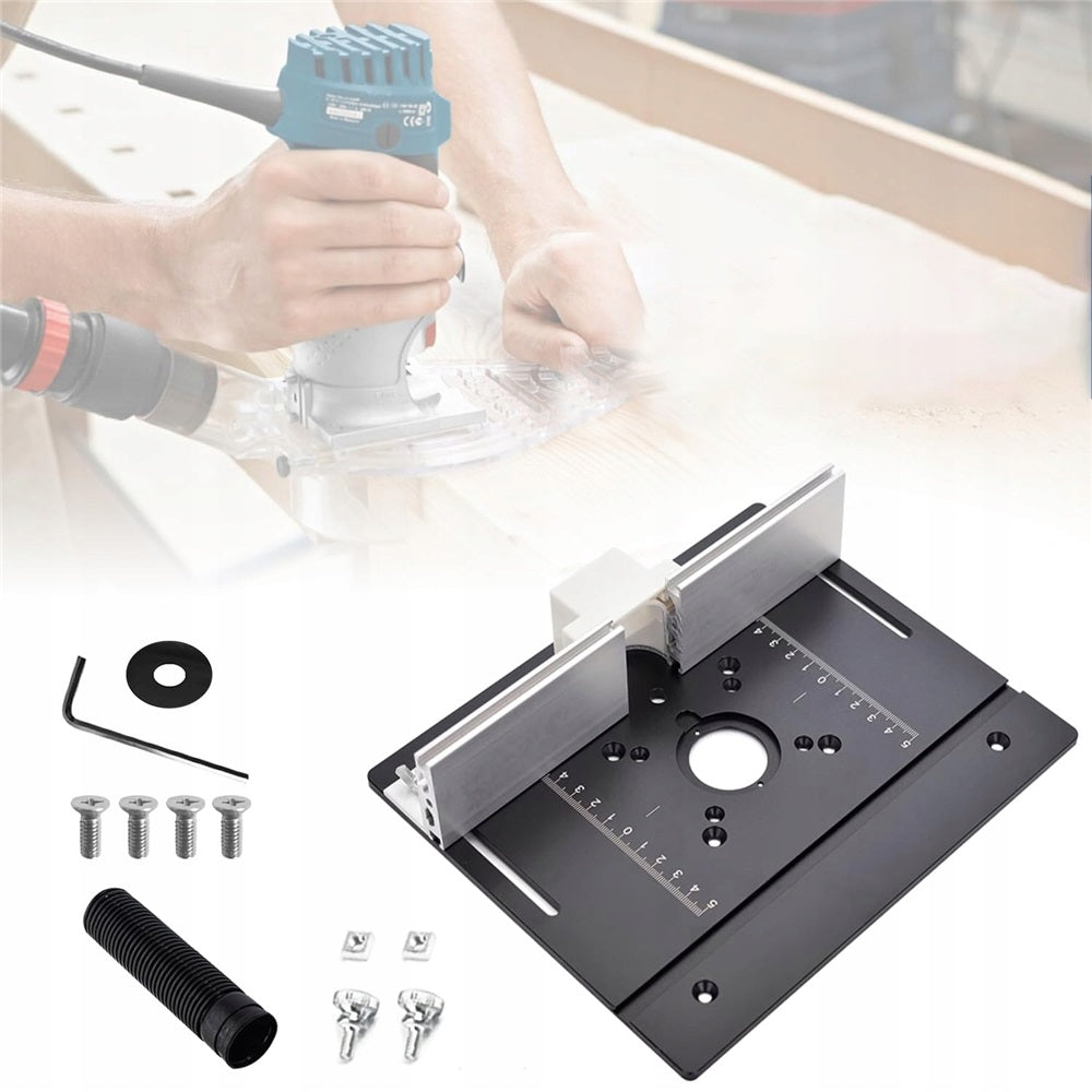 WOOD MILLING TABLE SET WITH ANGLE METER IN BLACK Brand no brand