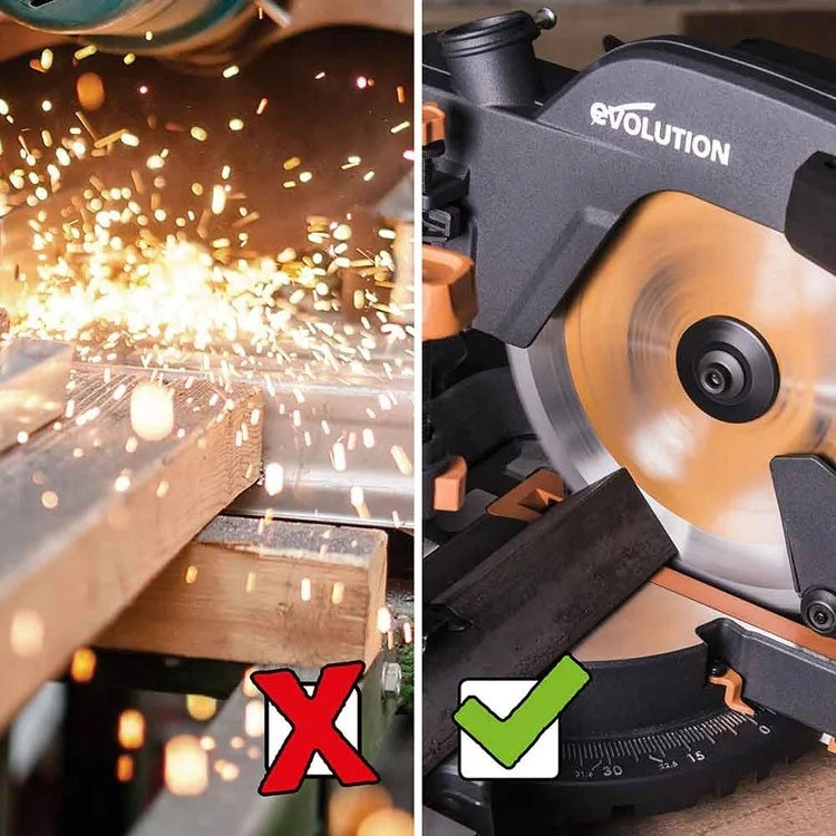 WOOD MITER SAW EVOLUTION POWER R210MS+ SAW 210 MM + LASER Series BUILD