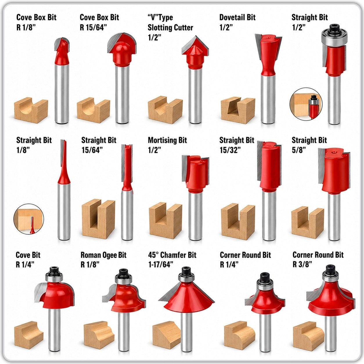 WOOD SPINDLE MILLING MACHINE WITH ADJUSTABLE ROTATION + CUTTERS Packaging status original