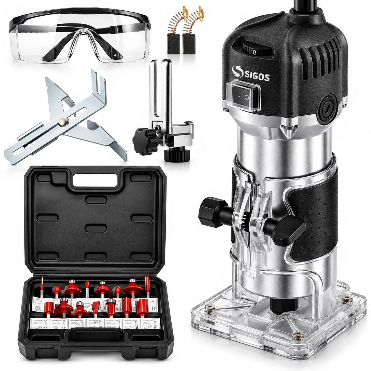 WOOD SPINDLE MILLING MACHINE WITH ADJUSTABLE ROTATION + CUTTERS