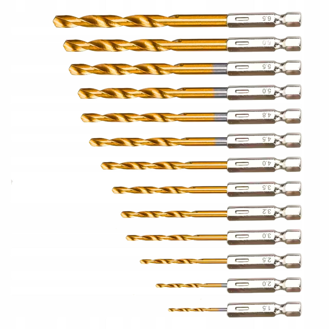 WOOD STEEL METAL DRILL BIT SET HSS TITANIUM HEX HANDLE 13PCS Brand Allbe
