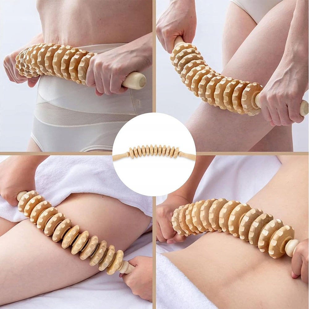 WOODEN 2IN1 TOOL SET FOR FULL BODY MASSAGE MADEROTHERAPY CELLULITE Medical device no