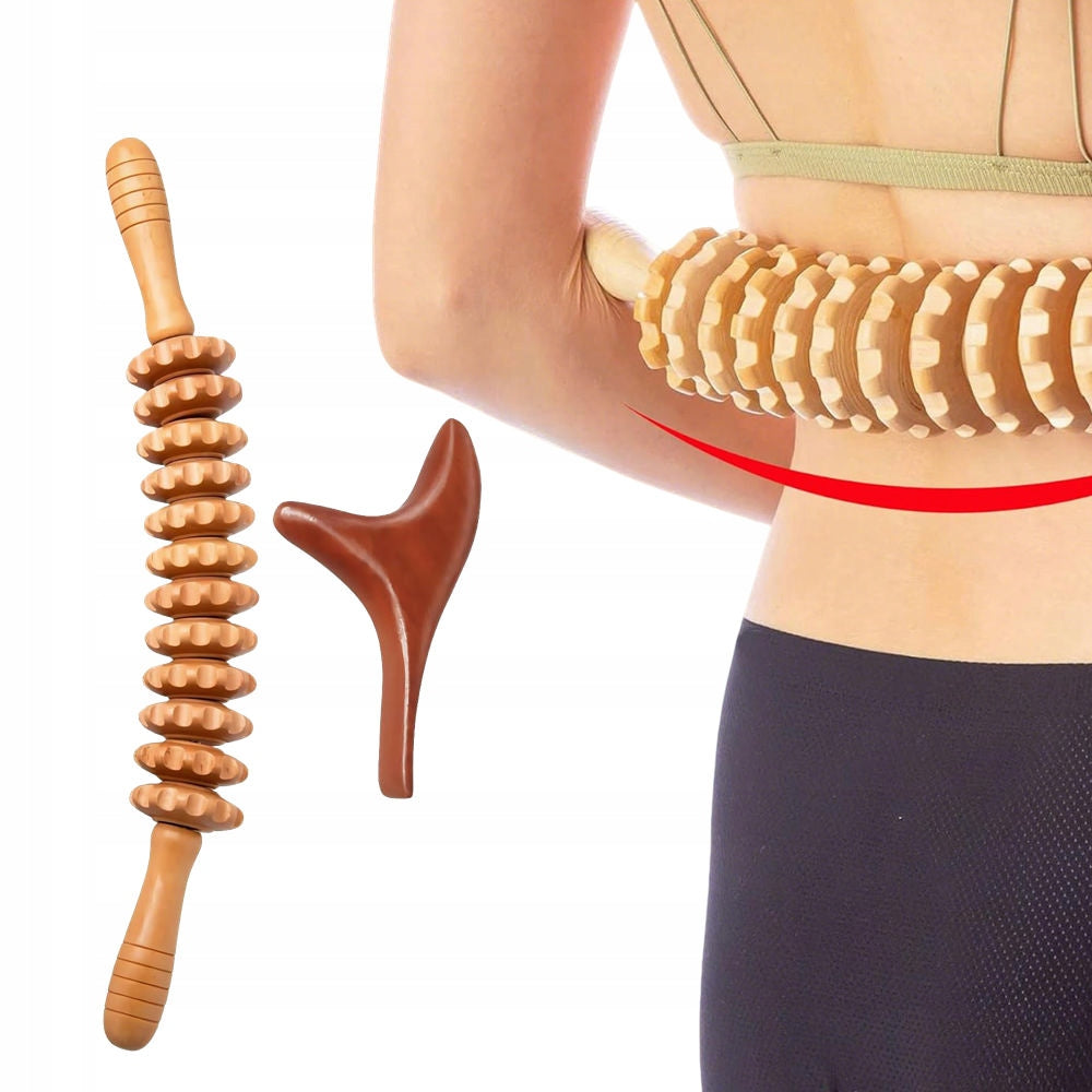 WOODEN 2IN1 TOOL SET FOR FULL BODY MASSAGE MADEROTHERAPY CELLULITE
