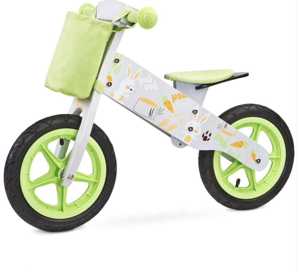 WOODEN BALANCE BIKE TOYZ ZAP GREY - GREEN EAN (GTIN) 5903076301017