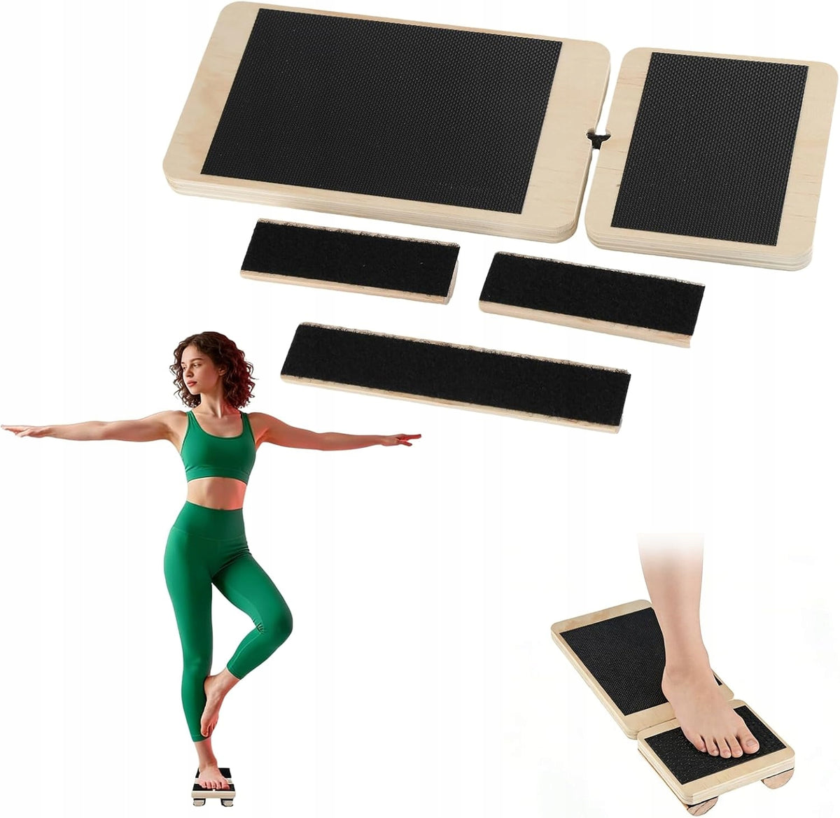 WOODEN BALANCE BOARD FOR FEET AND ANKLES BALANCE TRAINER ONE LEG