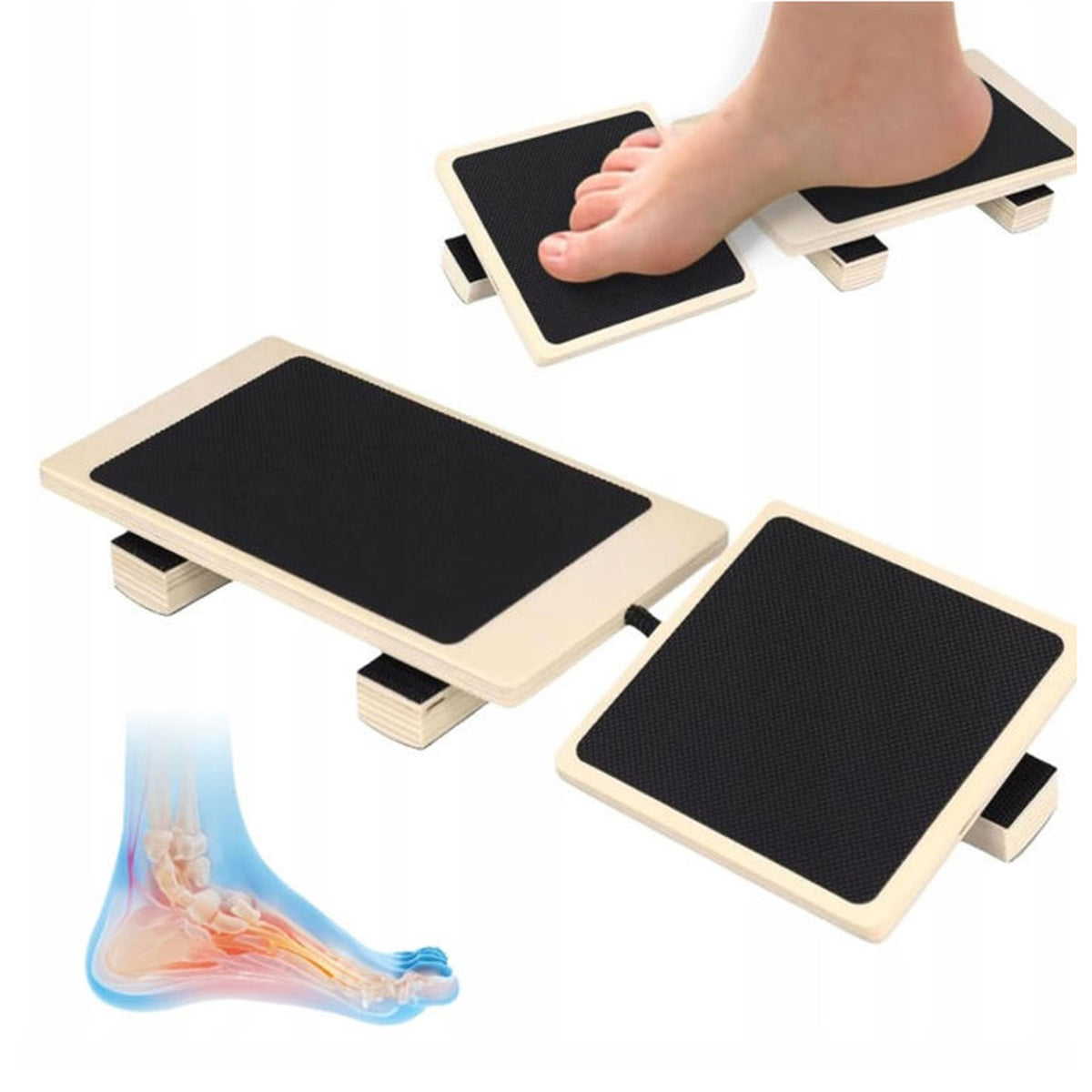 WOODEN BALANCE BOARD FOR FOOT ADJUSTABLE 100KG NON-SLIP Packaging status original
