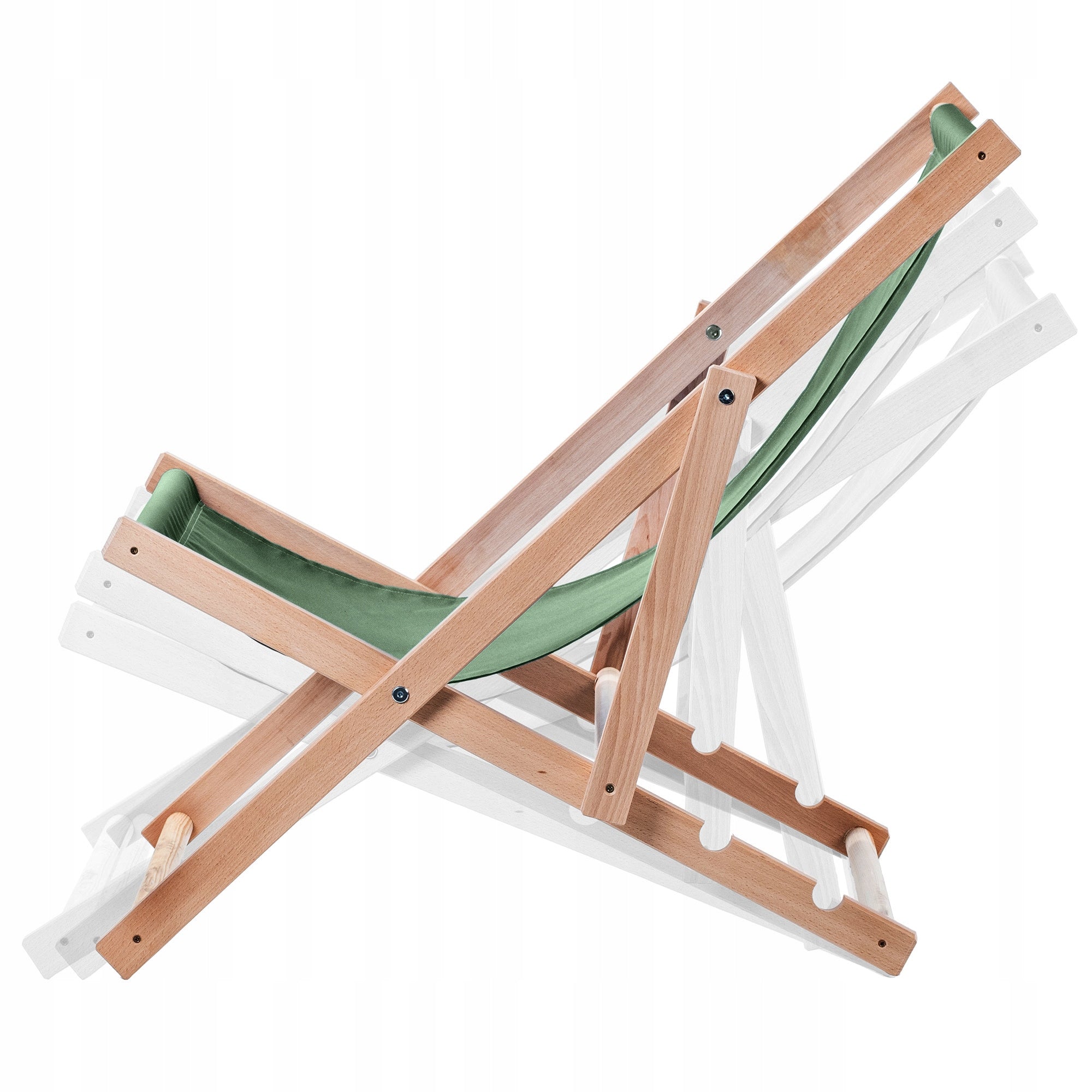WOODEN BEACH LOUNGER FOLDING SUN LOUNGERS 2x Polish HIGH QUALITY Kind sunbed