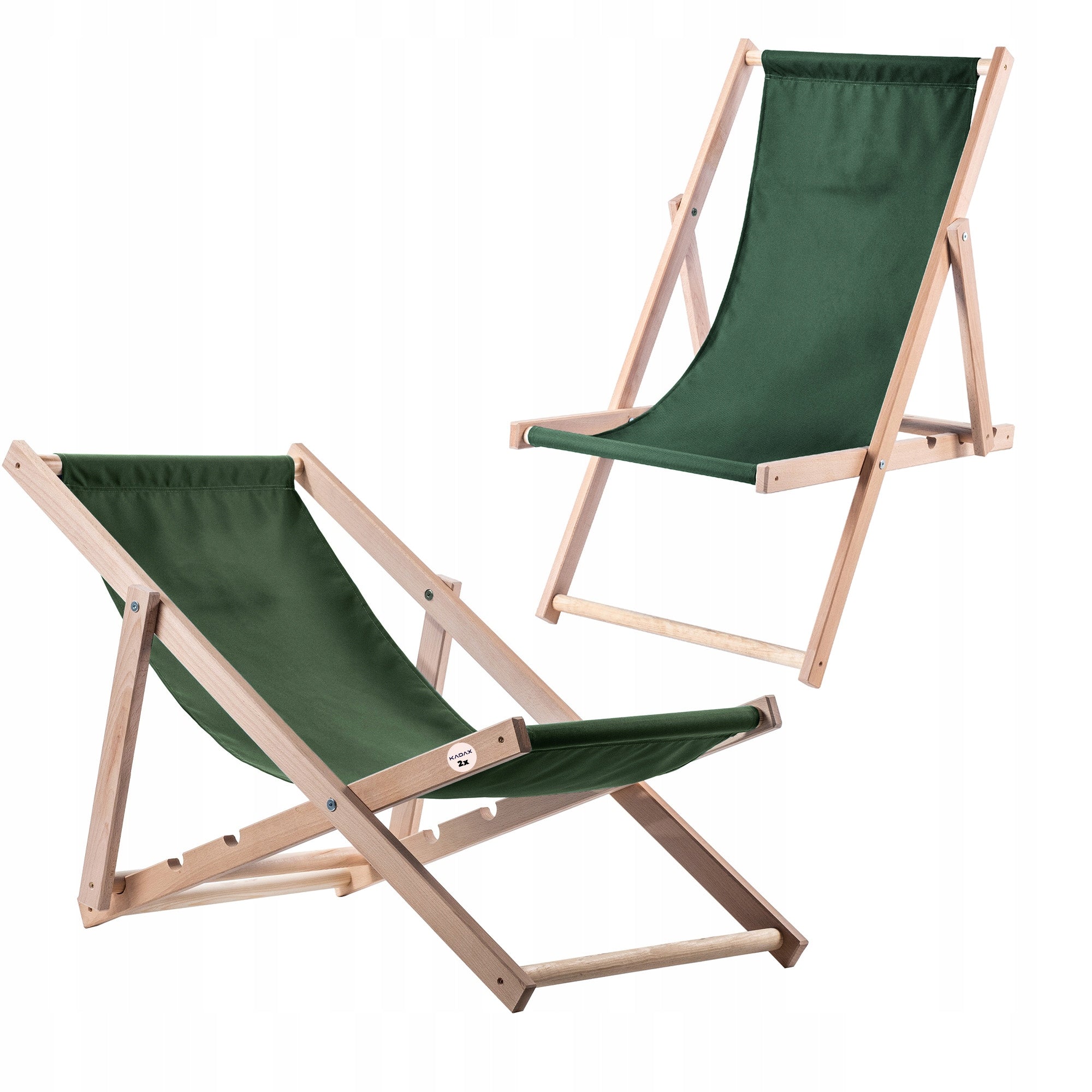 WOODEN BEACH LOUNGER FOLDING SUN LOUNGERS 2x Polish HIGH QUALITY