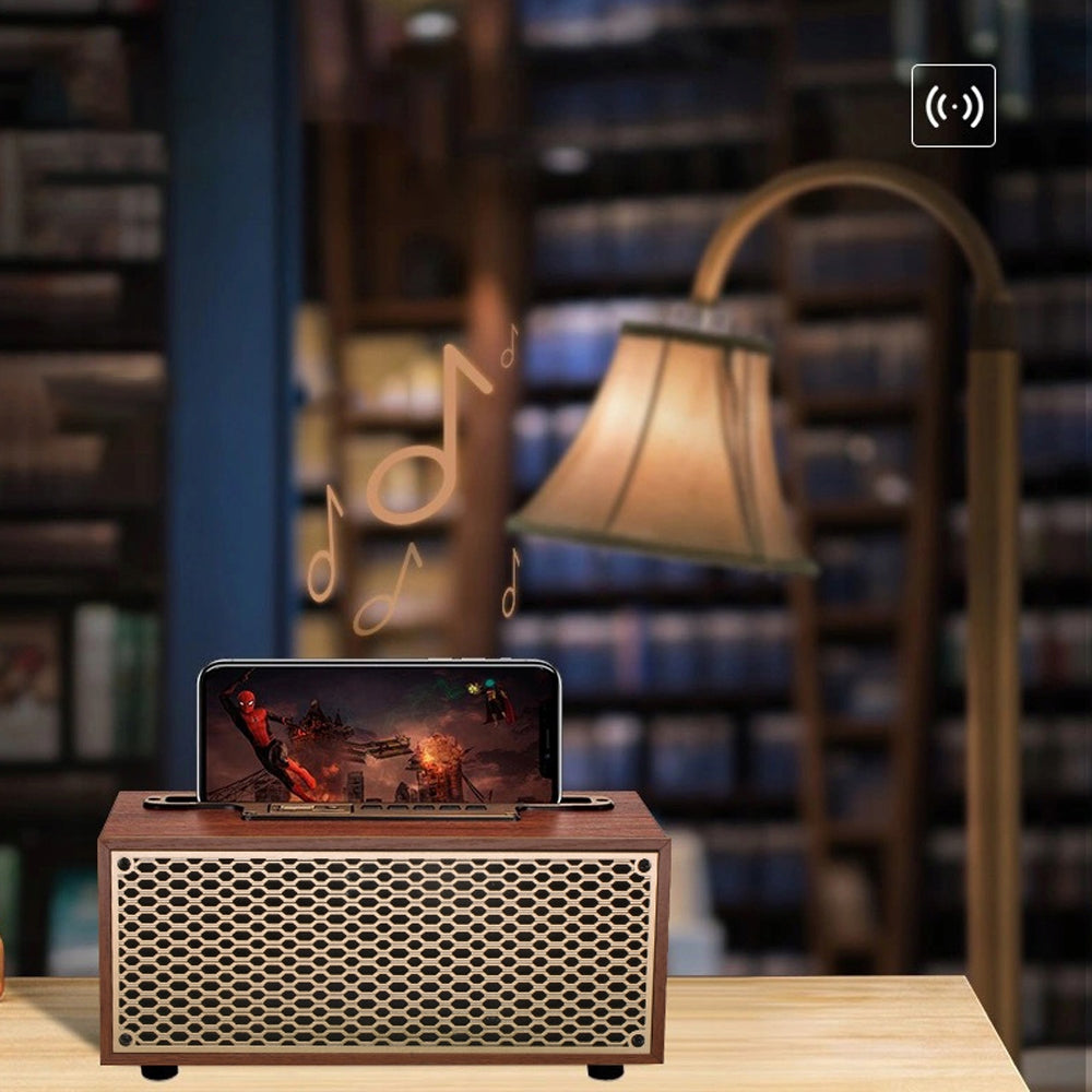 WOODEN BLUETOOTH RADIO RETRO SPEAKER 8W BASS AUX USB TF BROWN Model other