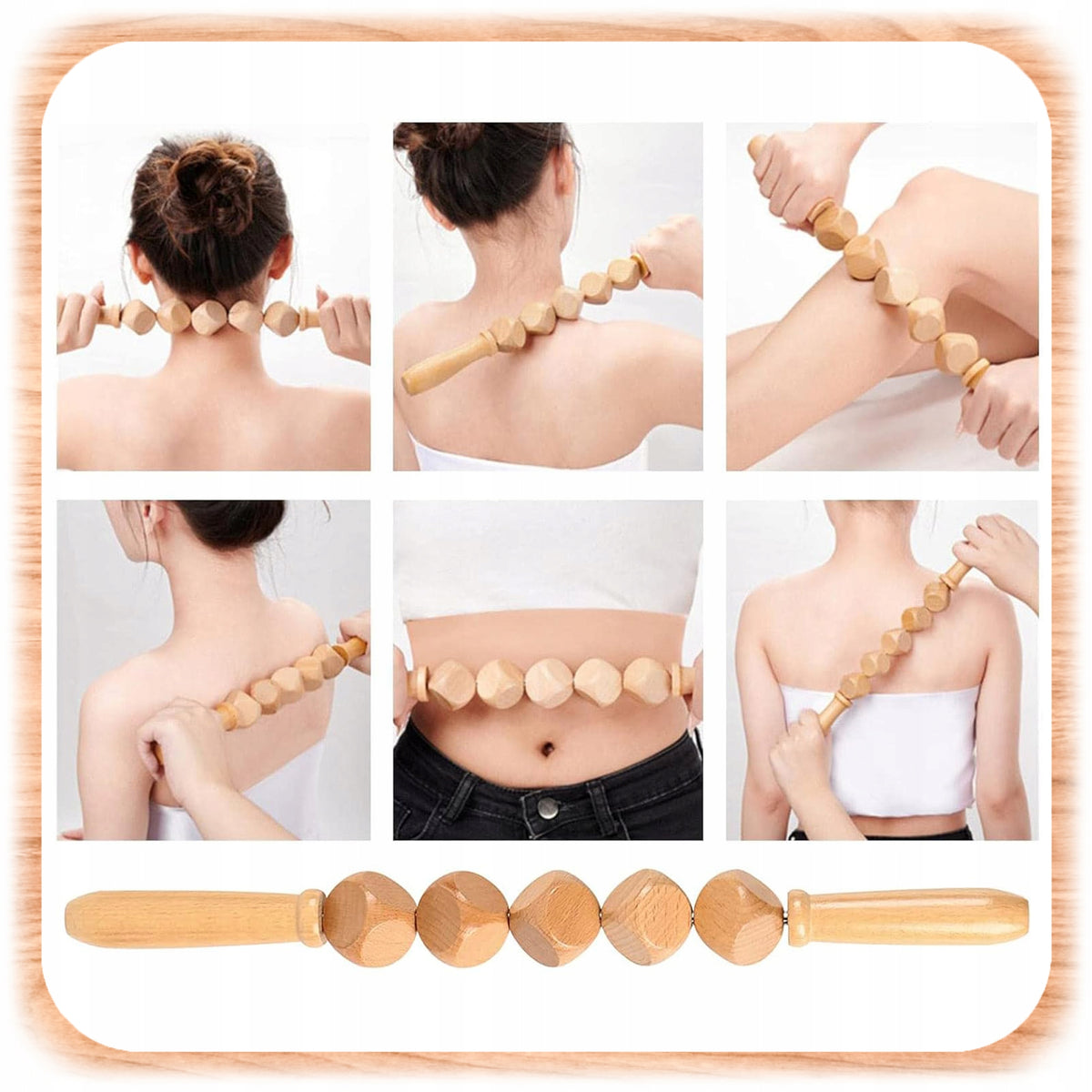 WOODEN BODY MASSAGE TOOL SET MADEROTERAPI CELLULITE MOTHER'S DAY Brand no brand