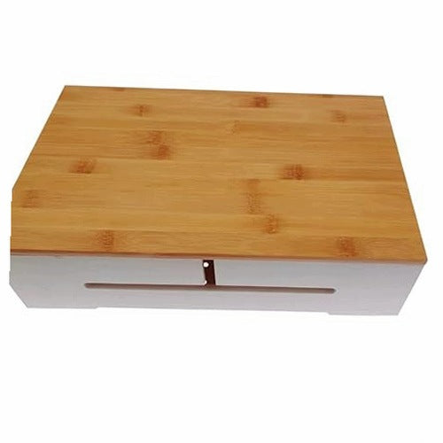 WOODEN CABLE ORGANIZER WITH MAGNETIC COVER FOR OFFICE Decoration