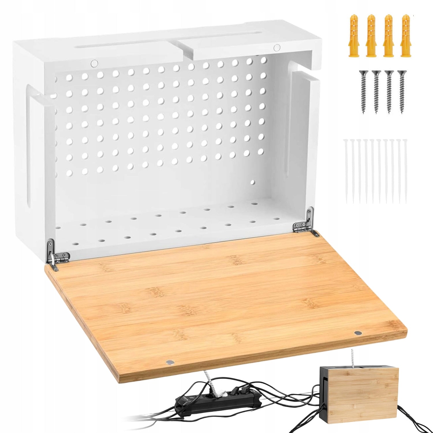 WOODEN CABLE STORAGE BOXES WITH ETCHING FOR PICKETS