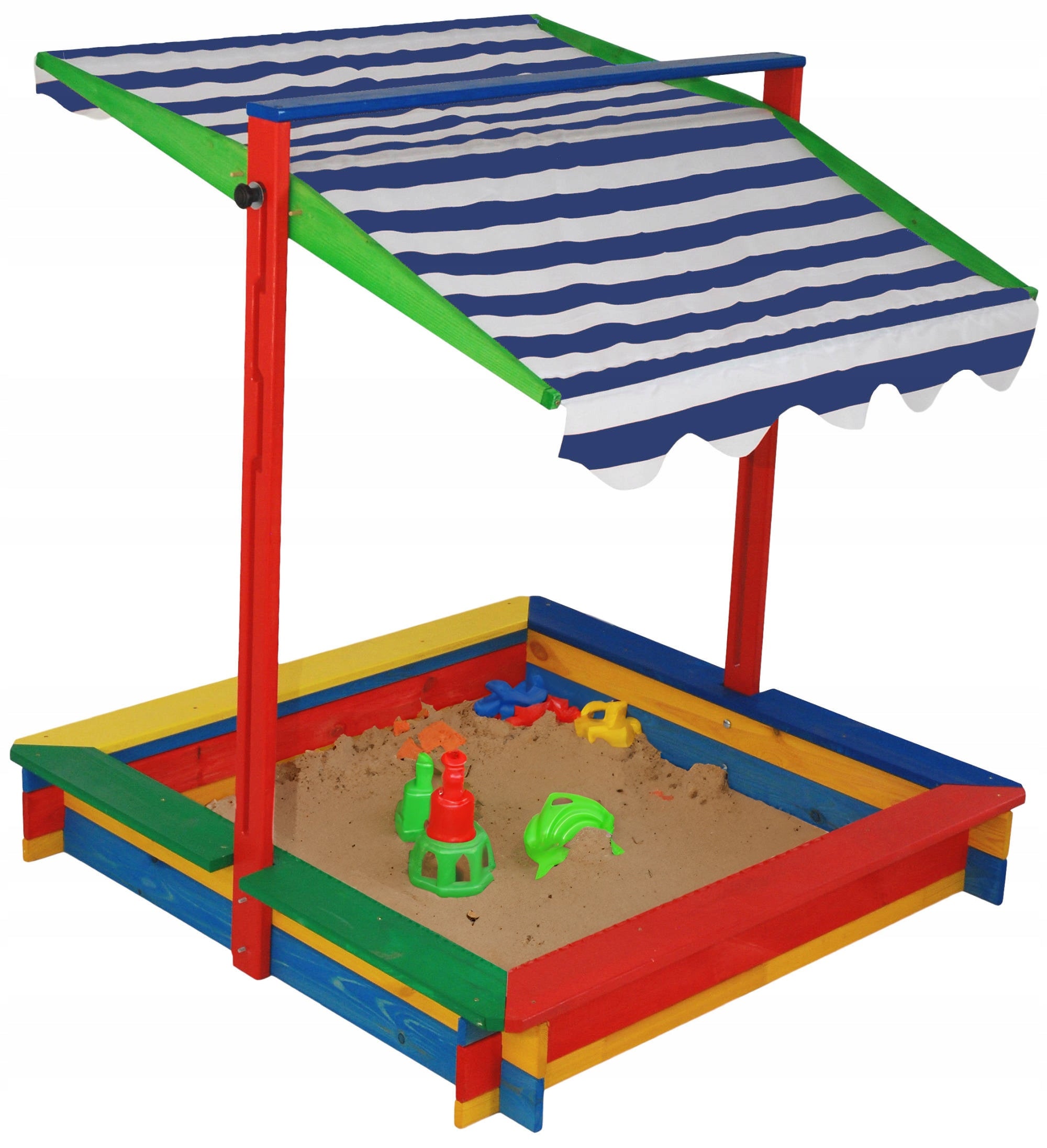 WOODEN CASCADE SANDBOX, THREE ROOF PATTERNS
