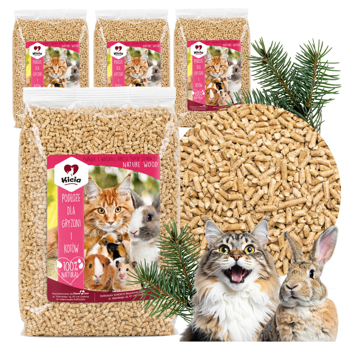 WOODEN CAT LITTER PINE PELLET FOR LITTER BOX RABBIT CAGE RODENTS