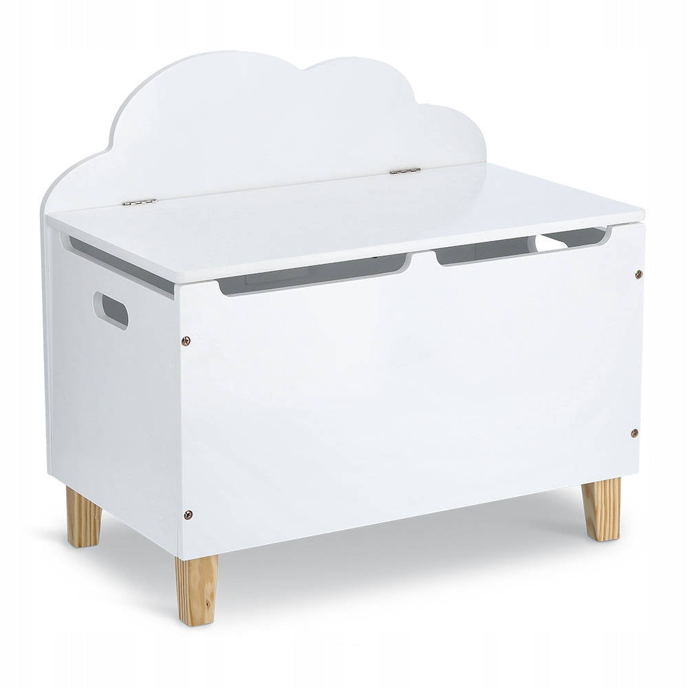 WOODEN CHEST for toys bench CLOUD white storage for children