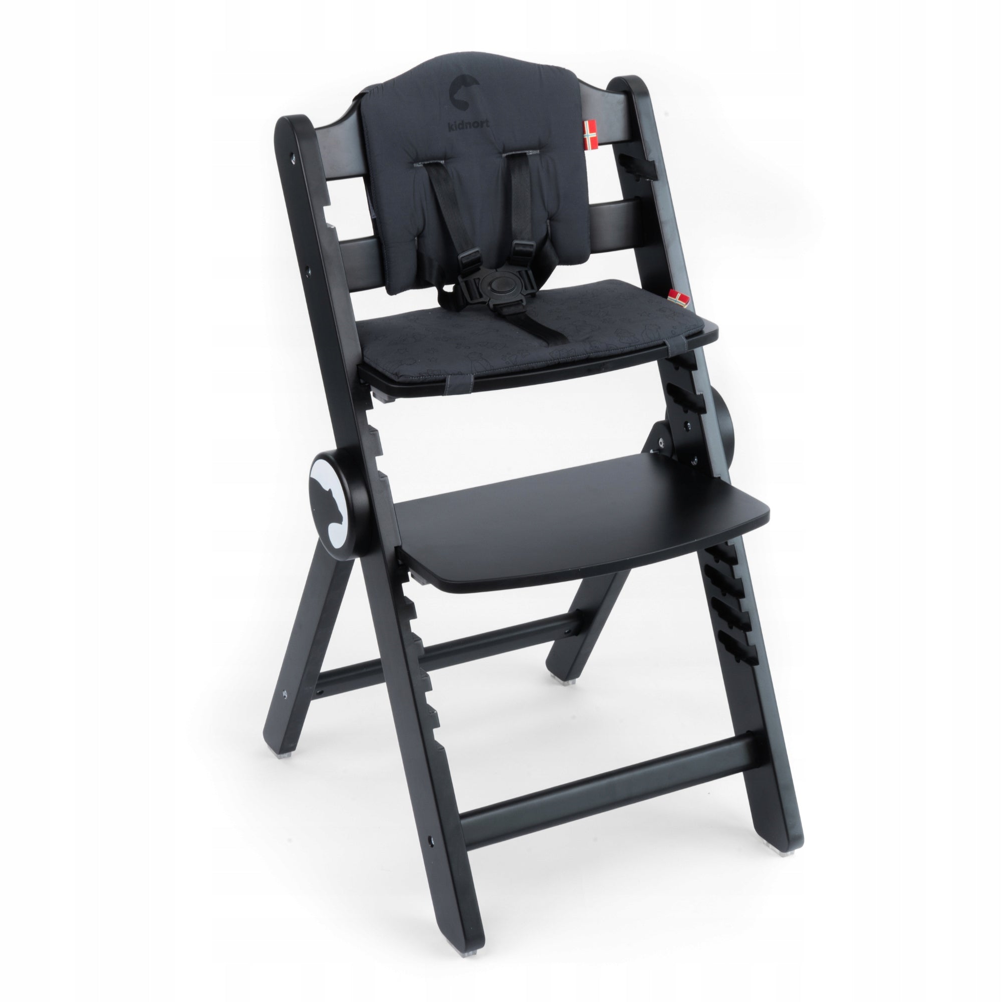WOODEN FEEDING CHAIR 3in1 DRÖMMER UNIQUE BLACK WITH TRAY AND STRAPS Manufacturer code DK-011457