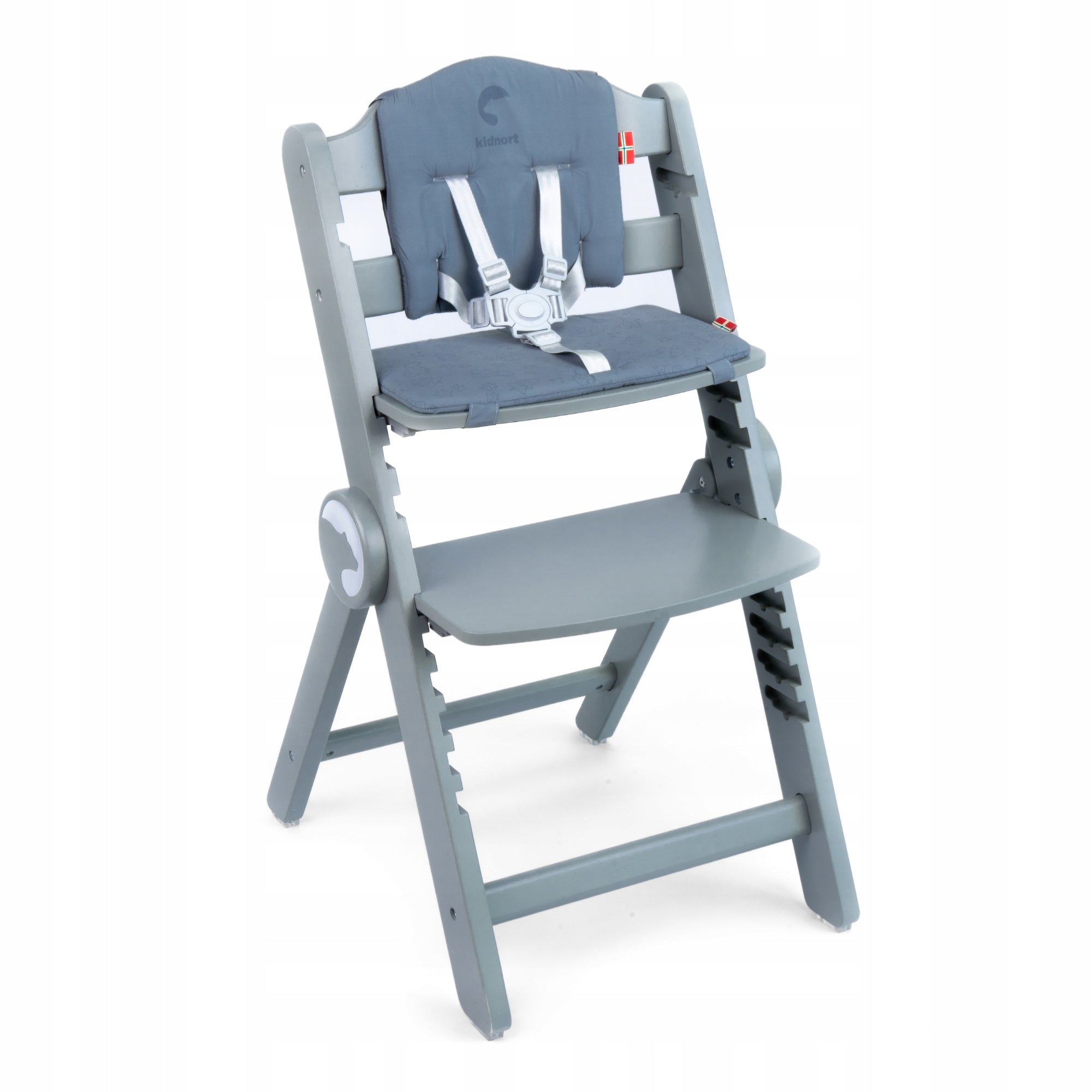 WOODEN FEEDING CHAIR 3in1 DRÖMMER UNIQUE GREY WITH TRAY AND STRAPS Manufacturer code DK-011457