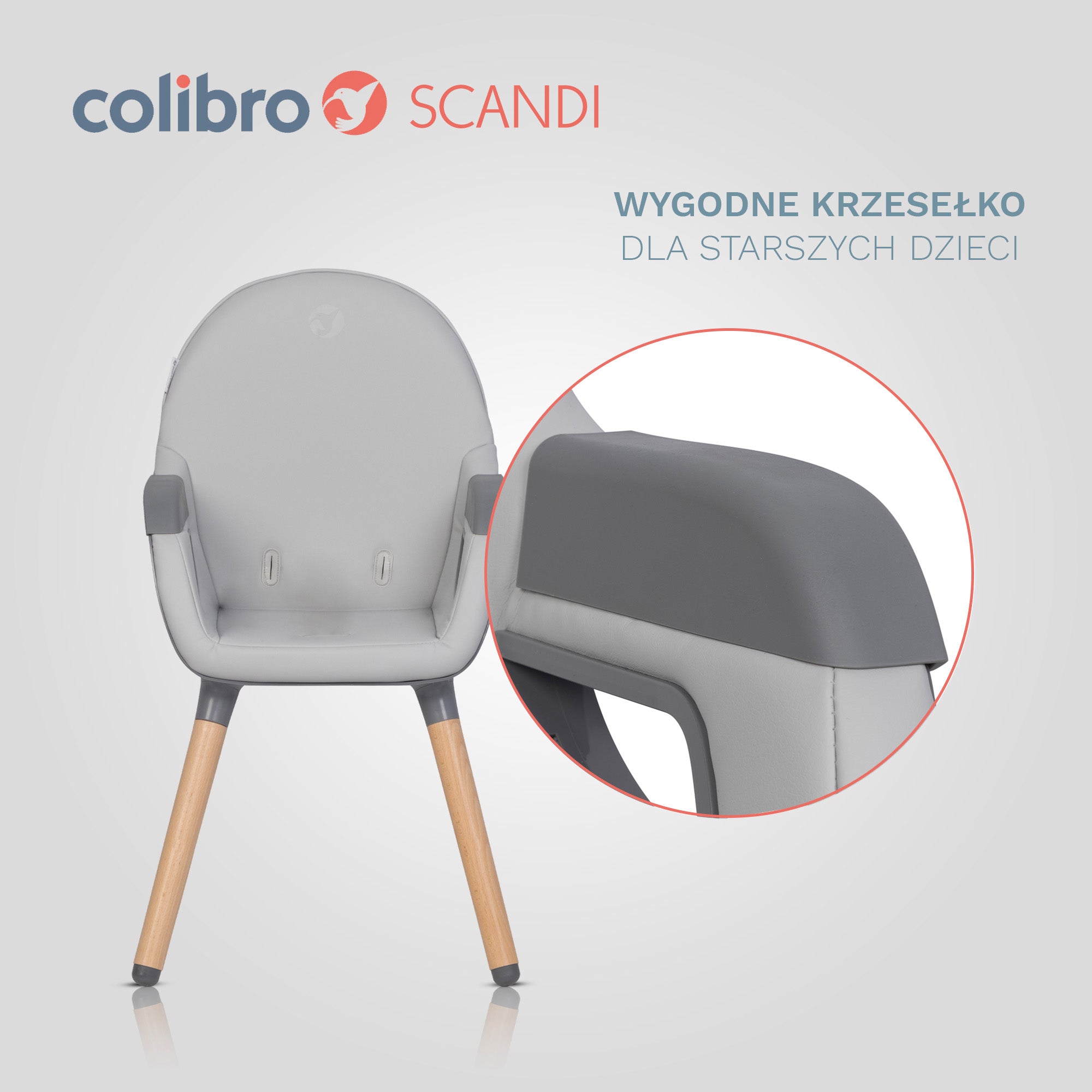 WOODEN FEEDING CHAIR 3in1 FOLDING CHILD SEAT 2x TRAY Brand Colibro