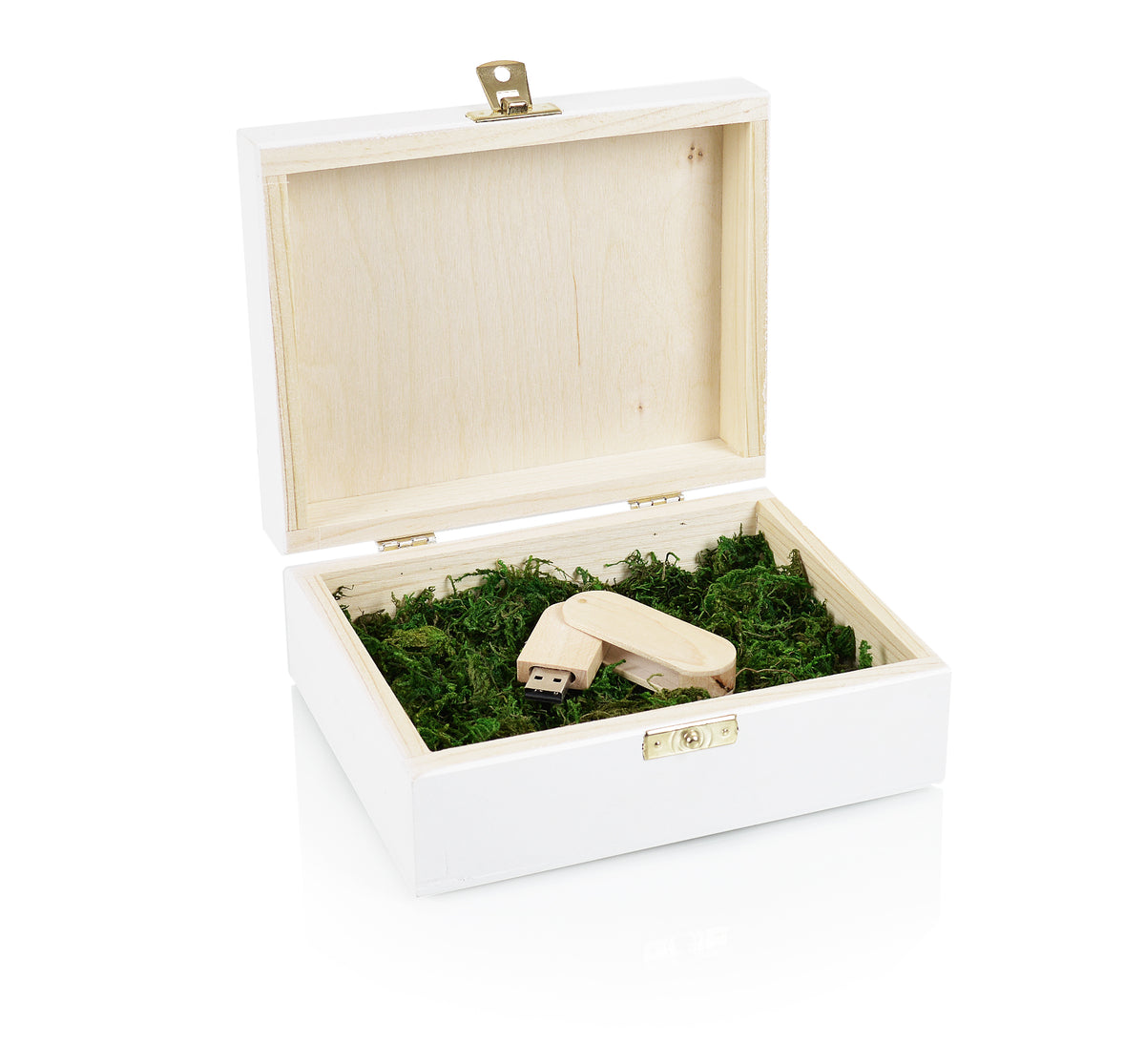 WOODEN FLASH DRIVE IN A BOX WITH LOGO ENGRAVING