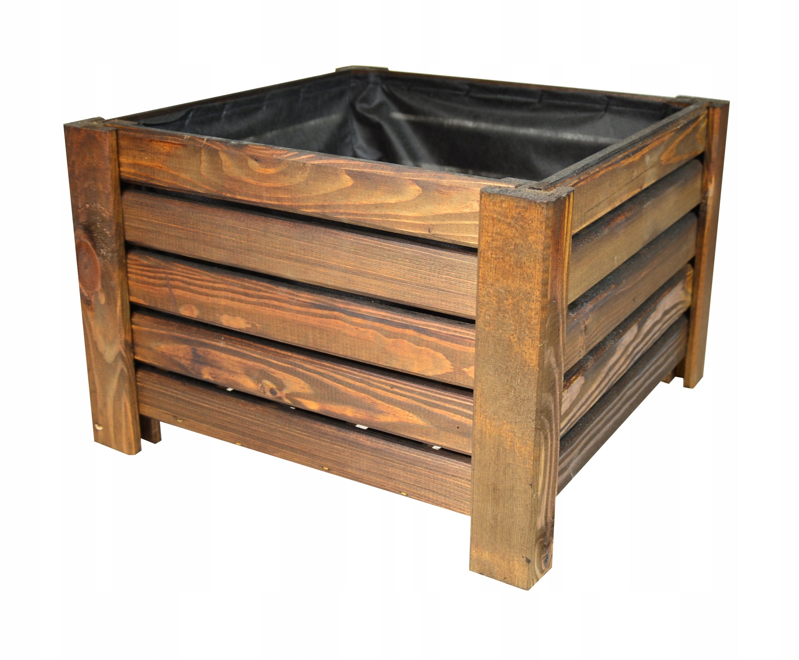WOODEN FLOWER POT box wood 38 cm Color brown