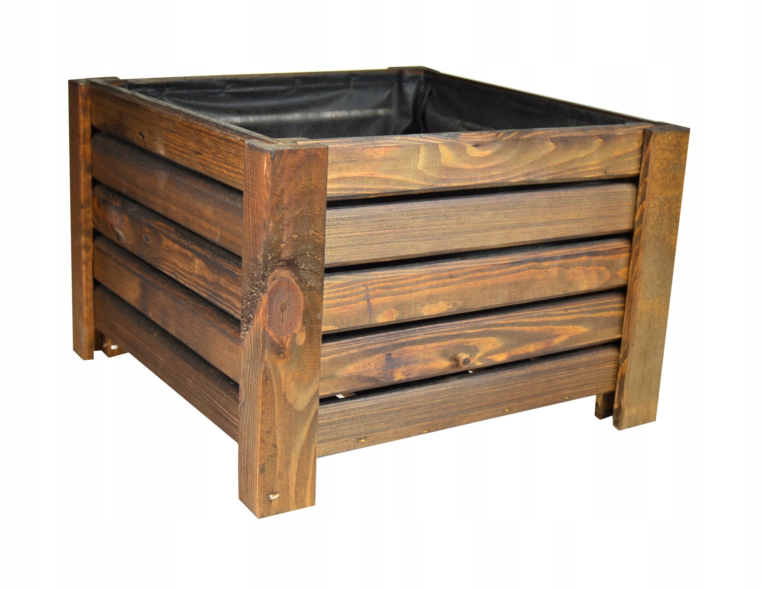 WOODEN FLOWER POT box wood 38 cm Length 38 cm