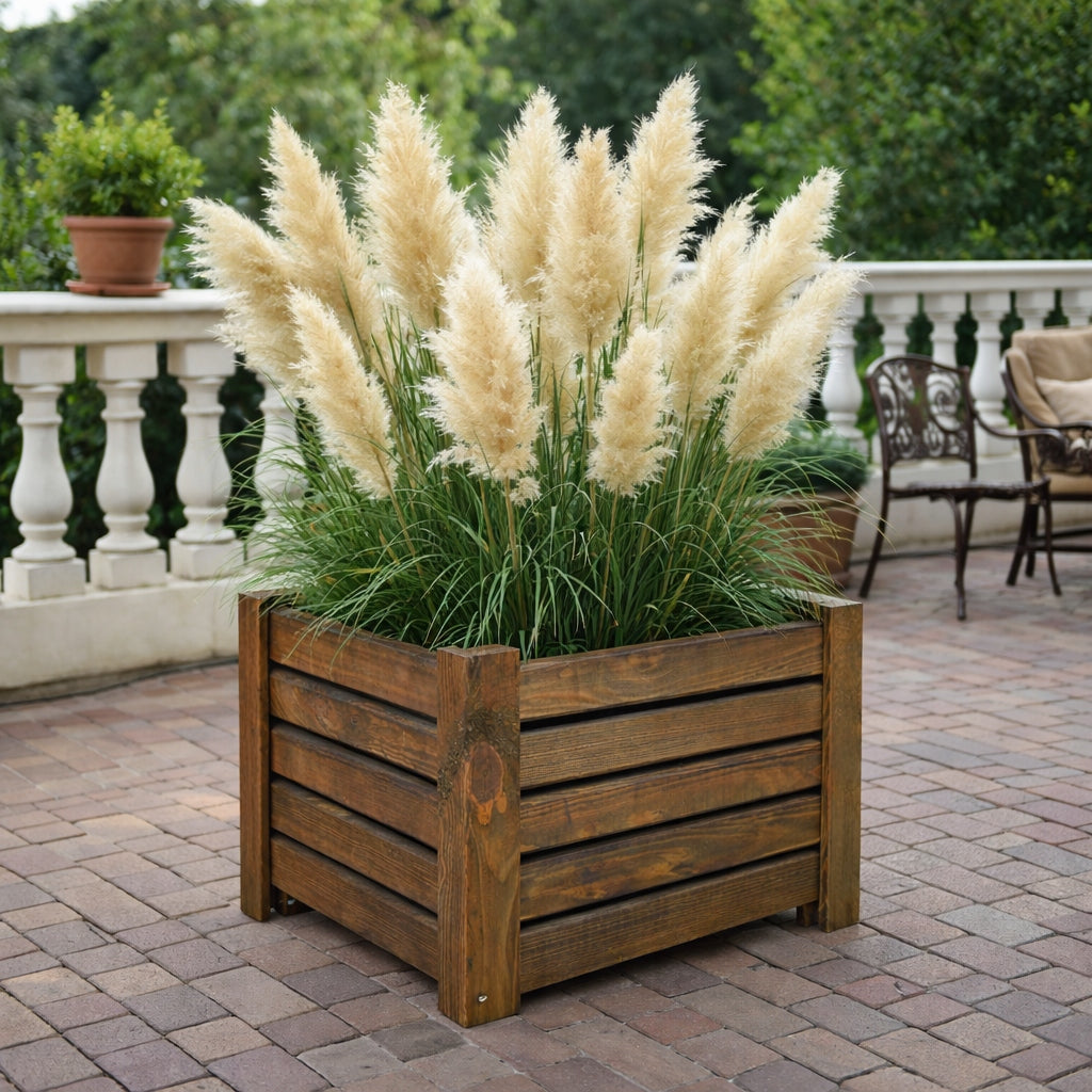 WOODEN FLOWER POT box wood 38 cm Material wood