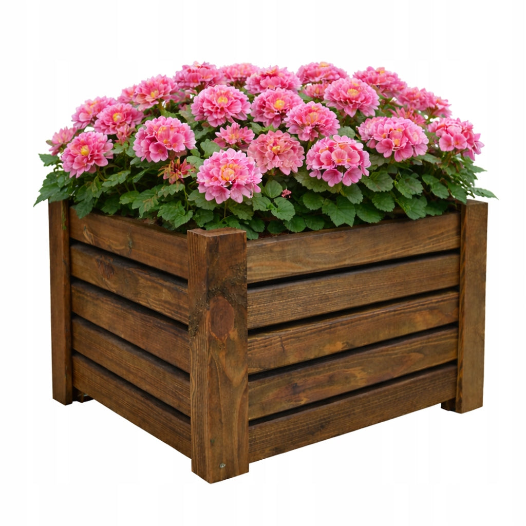 WOODEN FLOWER POT box wood 38 cm