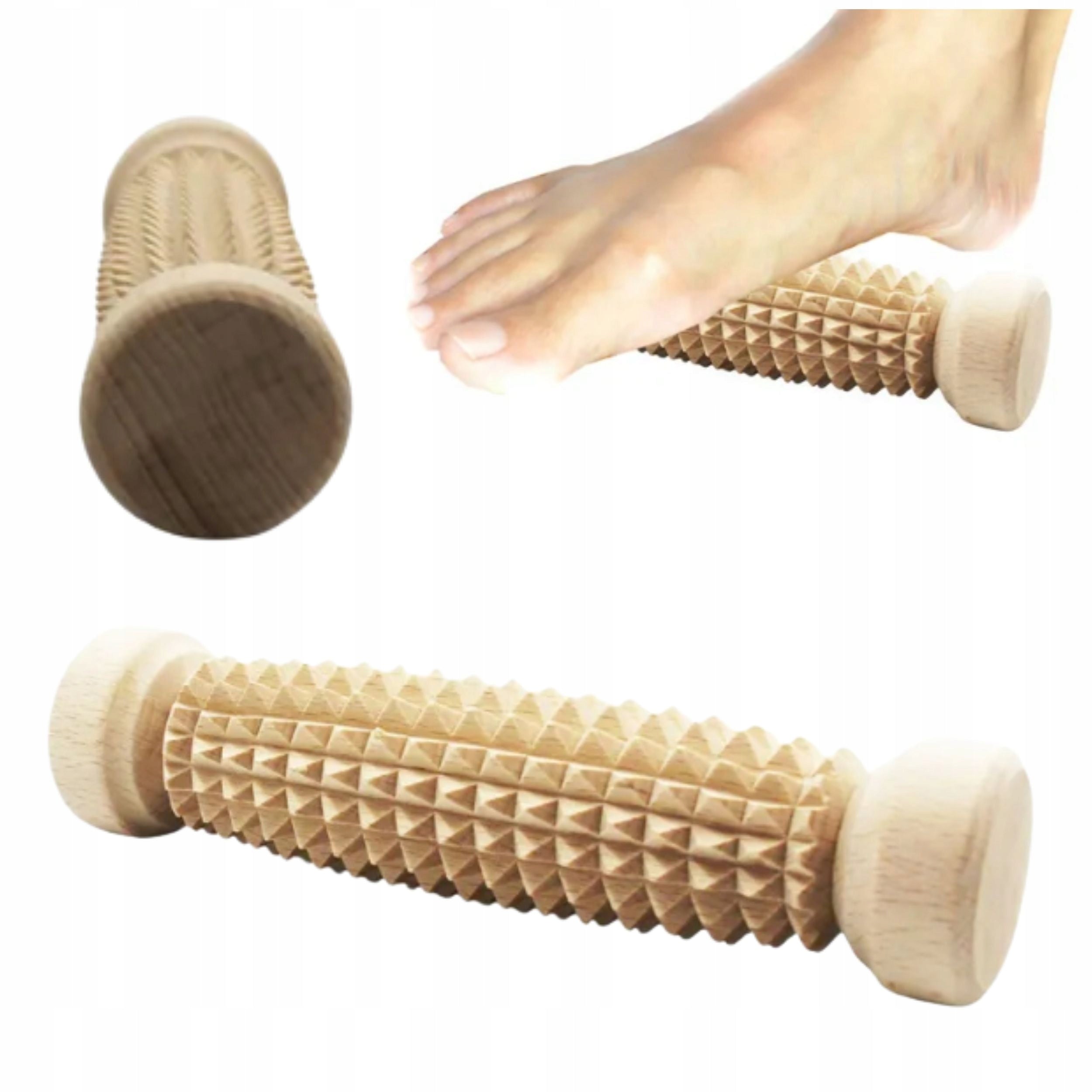 WOODEN FOOT BODY MASSAGER WITH PROJECTIONS 1 ROLL made in Poland