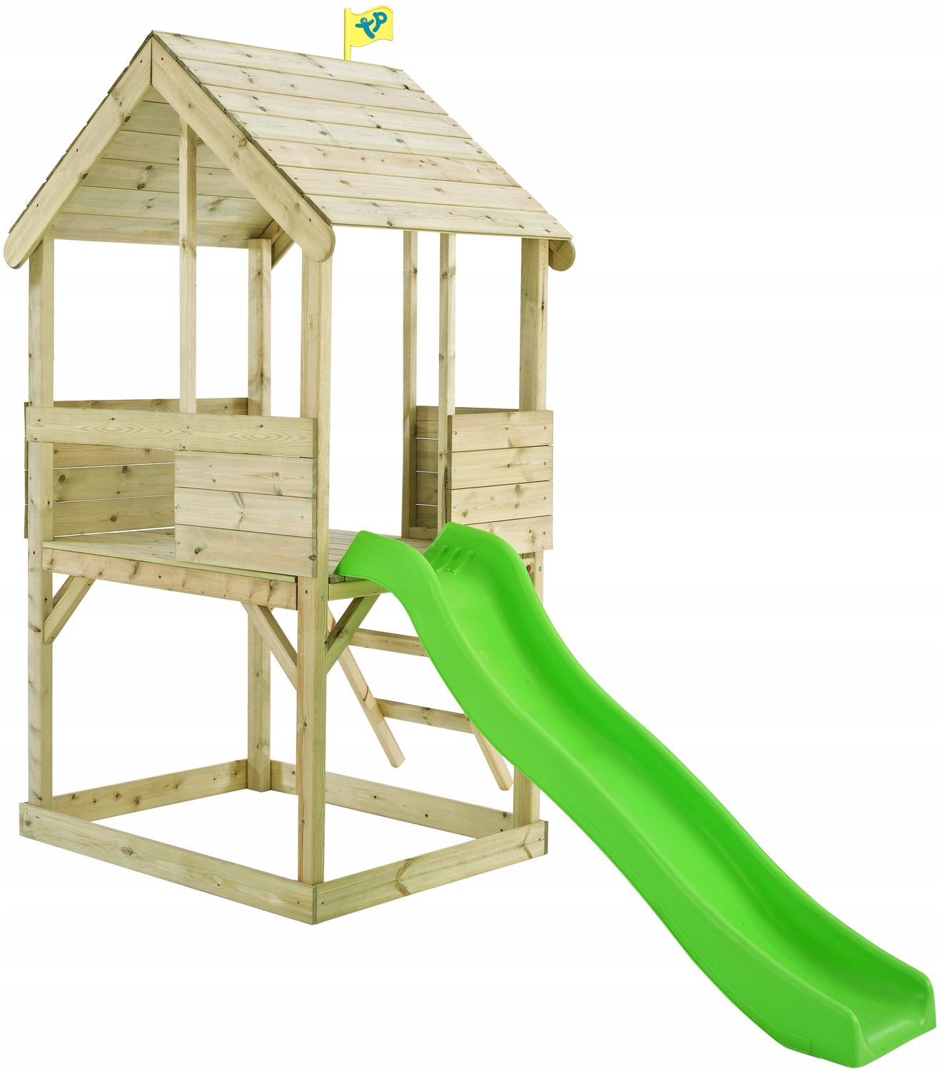 WOODEN GARDEN HOUSE ON STILTS SLIDE Sandbox TOWER SQUARE TOYS Kid's age 3＋ years