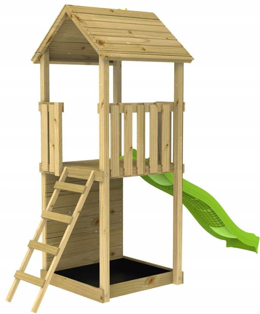 WOODEN GARDEN HOUSE for children SLIDE Sandbox SQUARE TOYS 4in1 Dominant material wood
