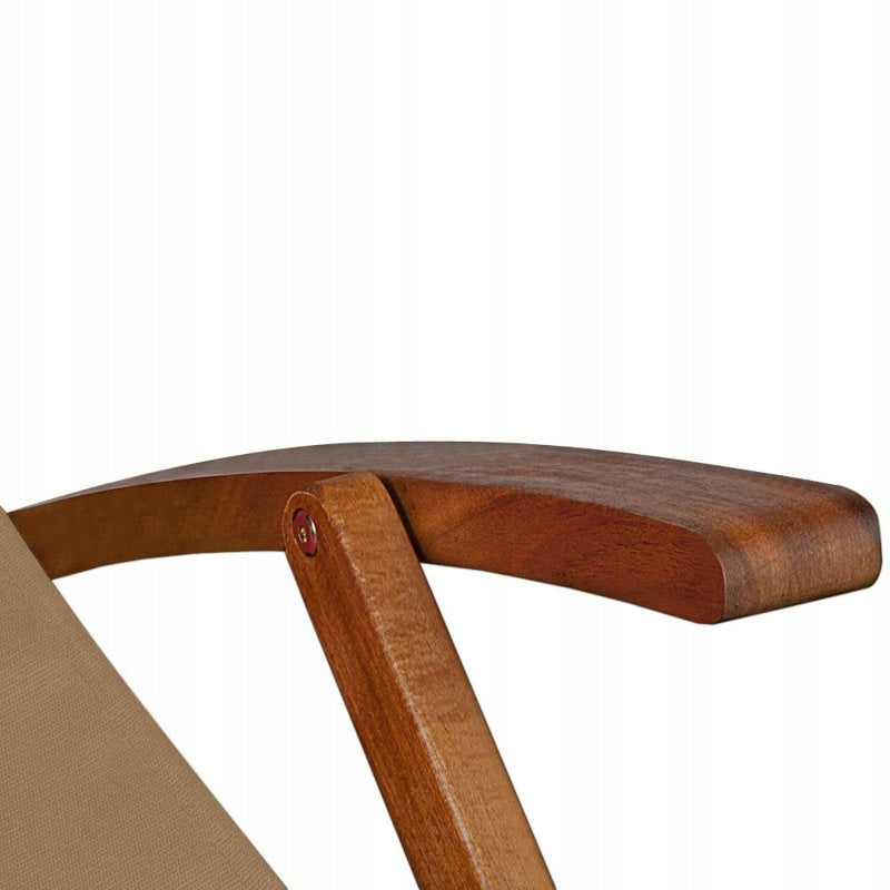 WOODEN GARDEN LOUNGER CHAIR BEIGE Color beige