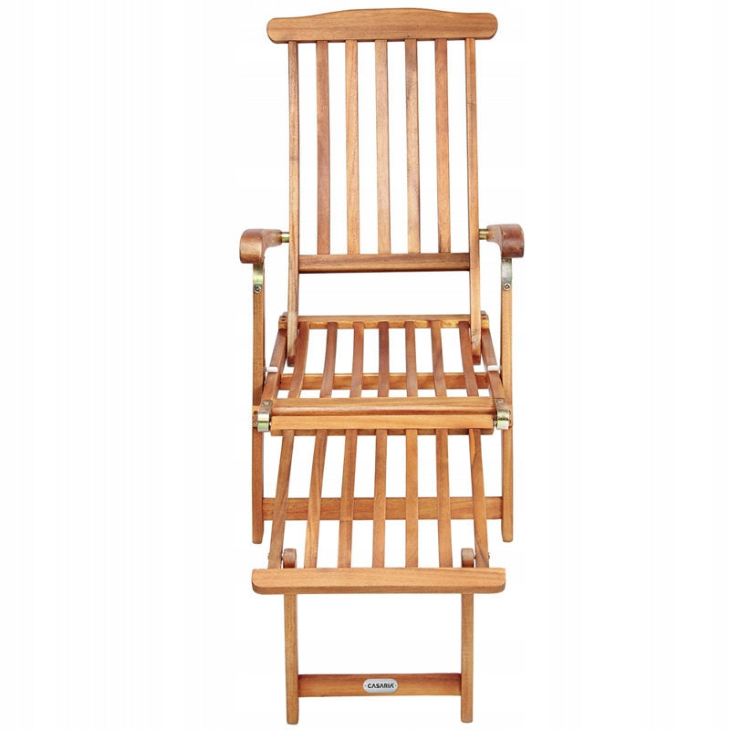 WOODEN GARDEN LOUNGER CHAIR FOOTREST Length (longer side) 169 cm