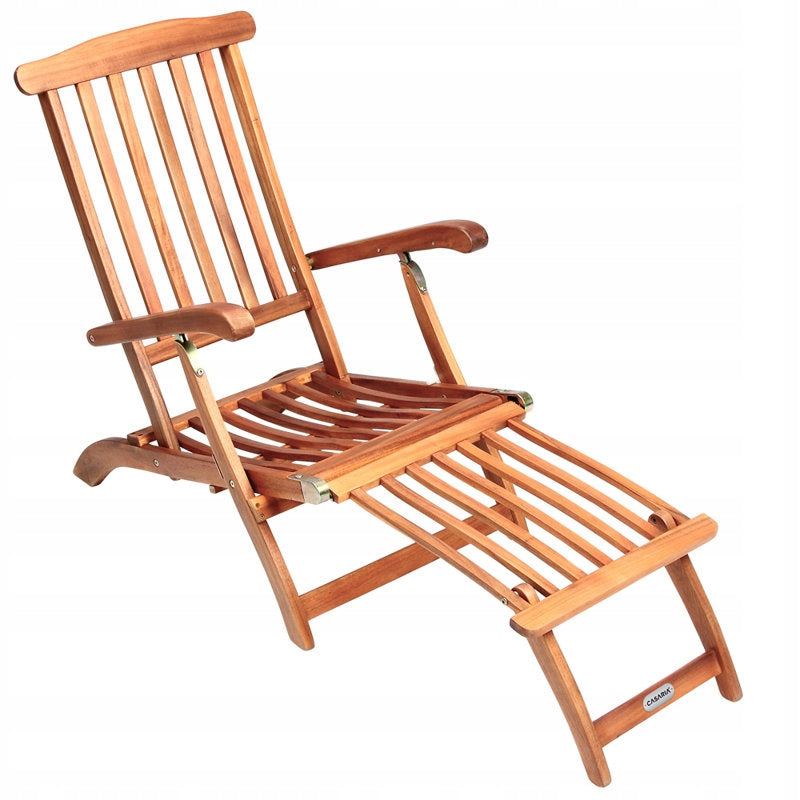 WOODEN GARDEN LOUNGER CHAIR FOOTREST Maximum load 110 kg