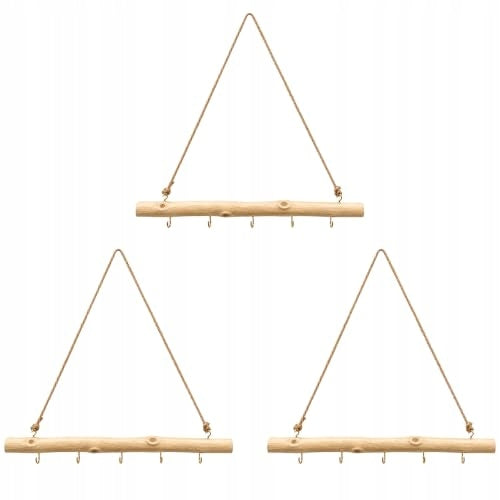 WOODEN HANGER DRIFTING WITH HOOKS TO THE WALL BOHO DECORATION 40CM Brand no brand