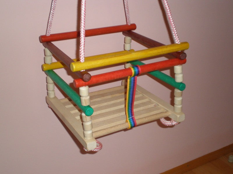 WOODEN HANGING SWING - CE -SOLID BUCKET Packaging status original