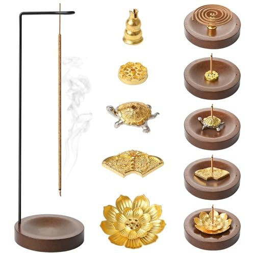 WOODEN INCENSE HOLDER 2IN1 SET OF 6 FOR RELAXATION MEDITATION Brand no brand