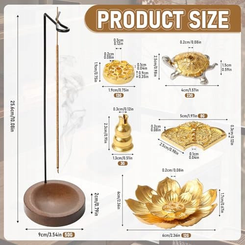 WOODEN INCENSE HOLDER 2IN1 SET OF 6 FOR RELAXATION MEDITATION Manufacturer code Producent niezależny