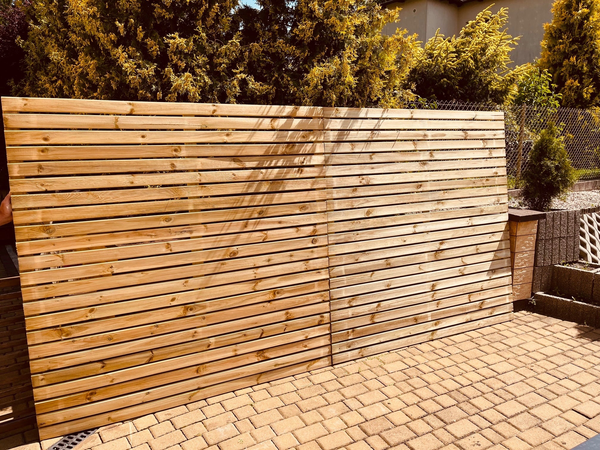 WOODEN LOUVER FENCE 180x180 cm PARIS LOUVER WOODEN FENCES PERGOLAS