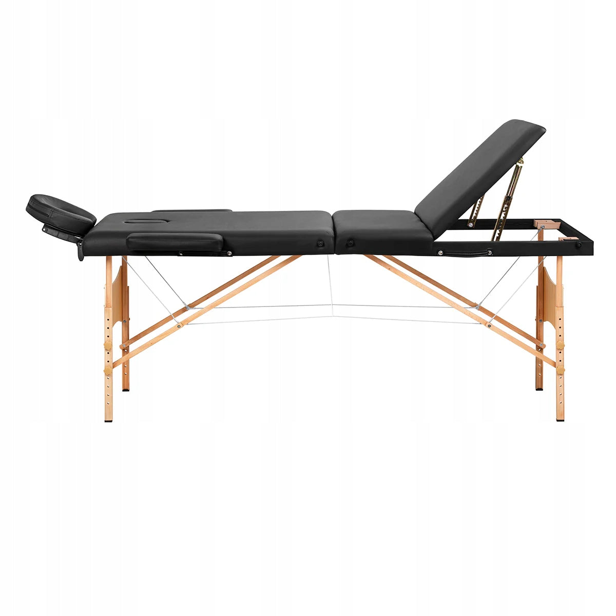 WOODEN MASSAGE FOLDING TABLE BALANCE LUX 3 SEGMENT BLACK Frame material wood